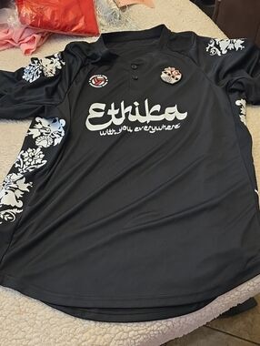 ethika Black Jersey with White Floral Panels
